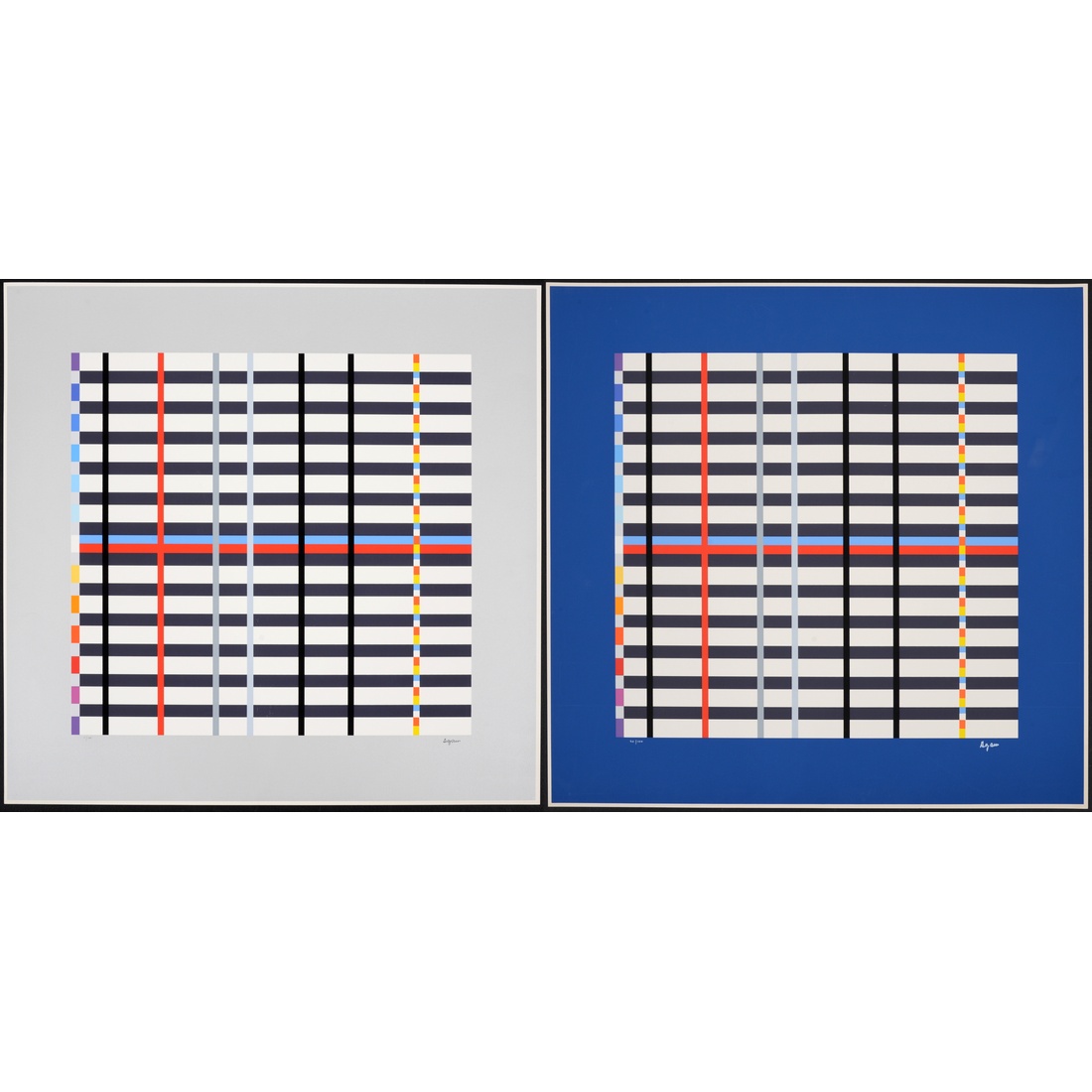 2 Yaacov Agam HOMMAGE du MONDRIAN Screenprints
